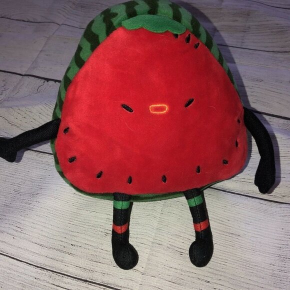 MINISO LIFE Watermelon-shaped Doll PLUSH‎ Red Green Stuffed Adorable Soft 9" - Picture 1 of 6